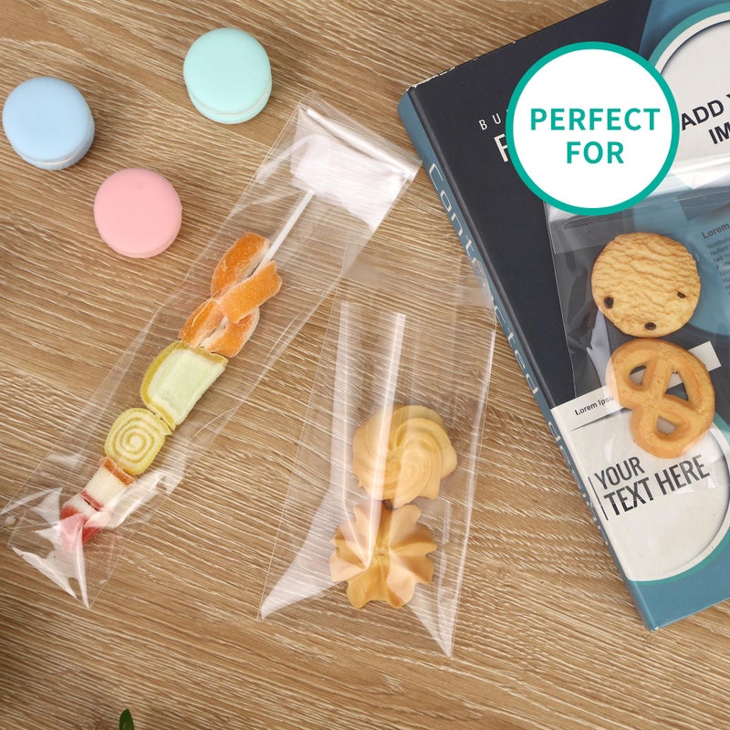 iMailer - 1000 Pack - 3" x 5" Cellophane Treat Bags Self Sealing- Small Plastic Poly Bags for Bakery, Cookies, Party Favors, Jewelry, Photo - Image 5